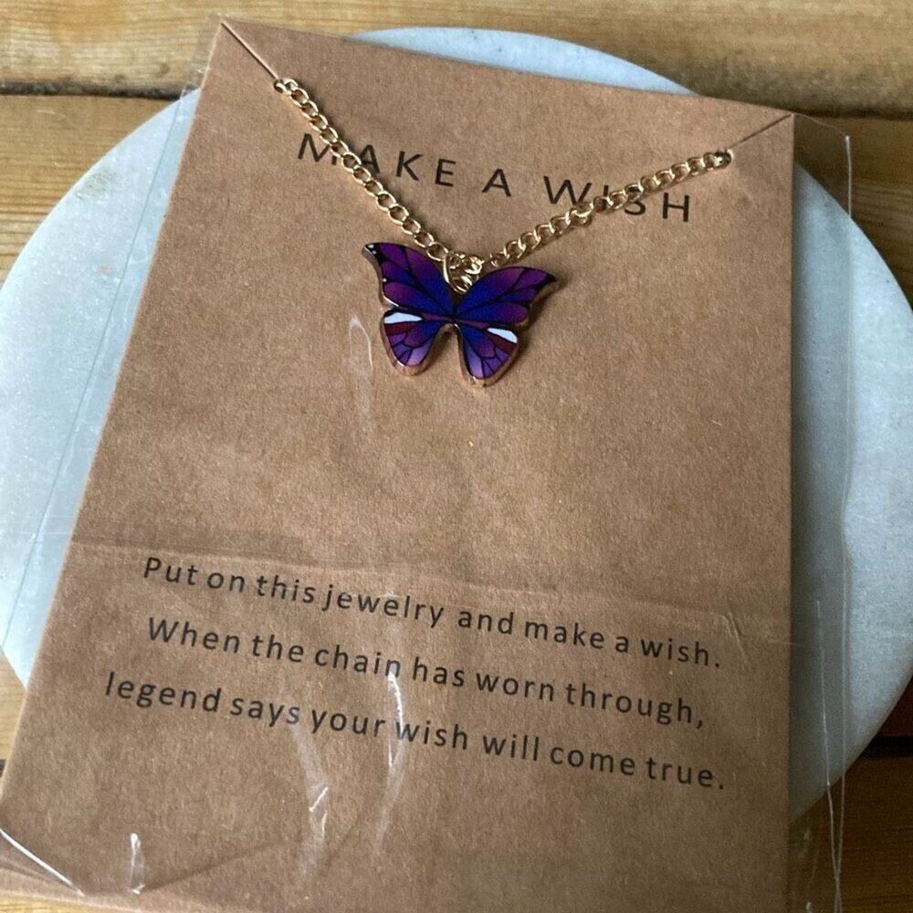 Make a wish butterfly necklace